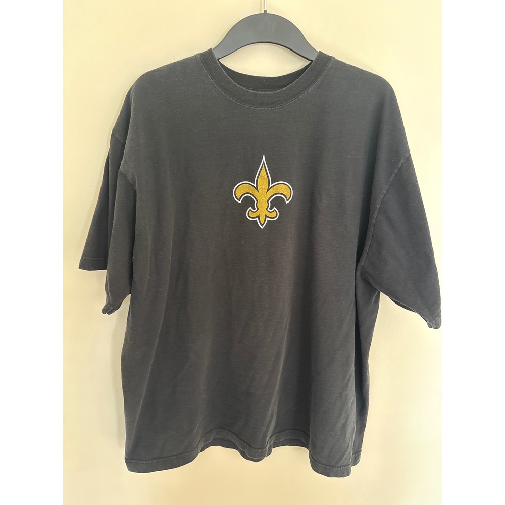 Reebok New Orleans Saints Drew Brees 9 T-Shirt Mens 2XL Black Gold Fleur De Lis